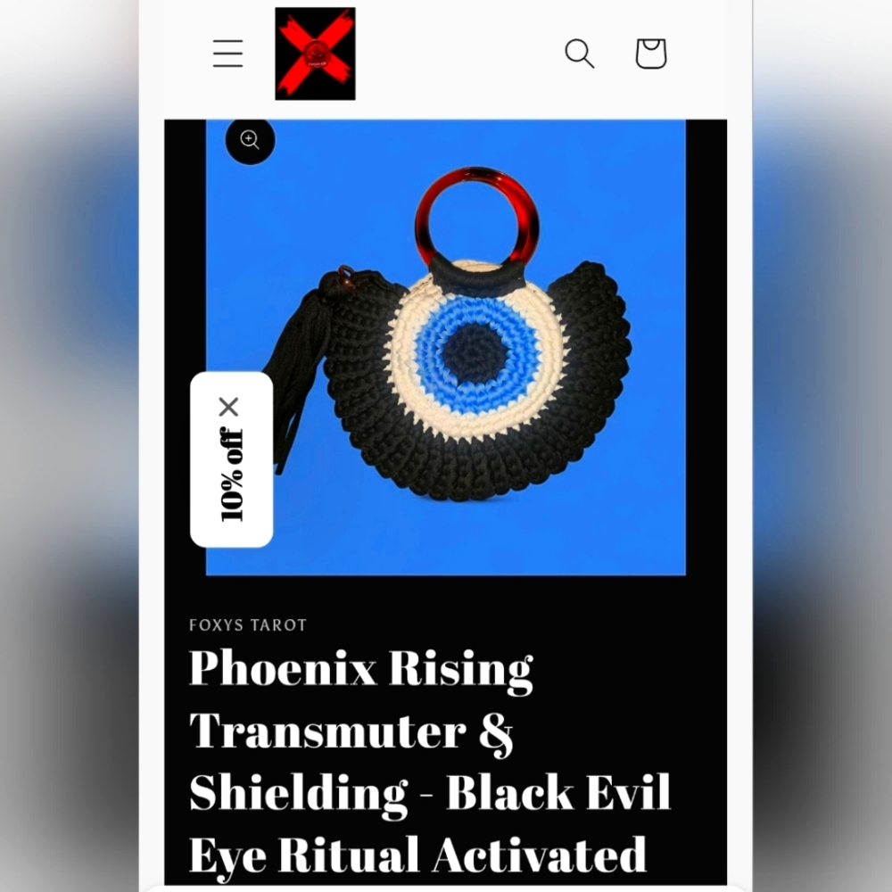 Phoenix Rising Transmuter & Shielding Black Evil Eye Bag Ritual Activated